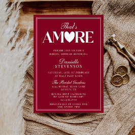 Convites Classy Elegant Burgundy That's Amore Bridal Shower