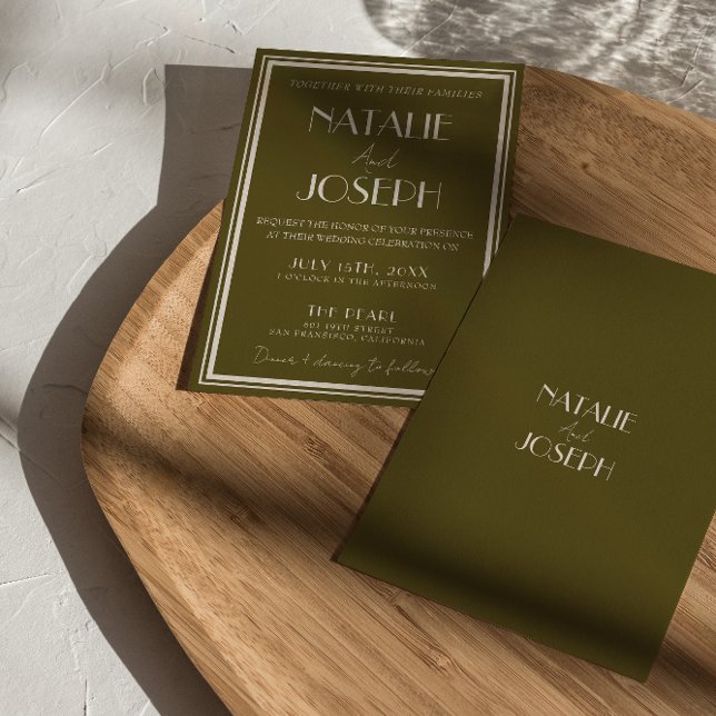 Convites Classy Grassland Old Money Luxury Retro Wedding (Criador carregado)