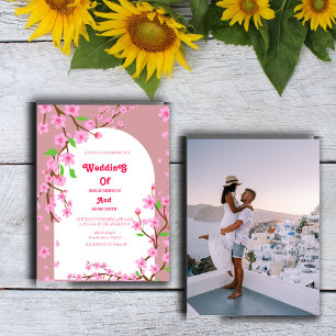 CONVITES CLASSY PINK FLORAL WEDDING