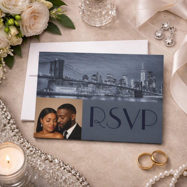 Convites Classy & Timeless NYC Wedding RSVP  (Criador carregado)