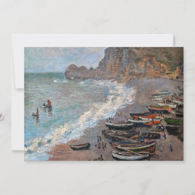 Convites Claude Monet - A praia em Etretat (Frente)