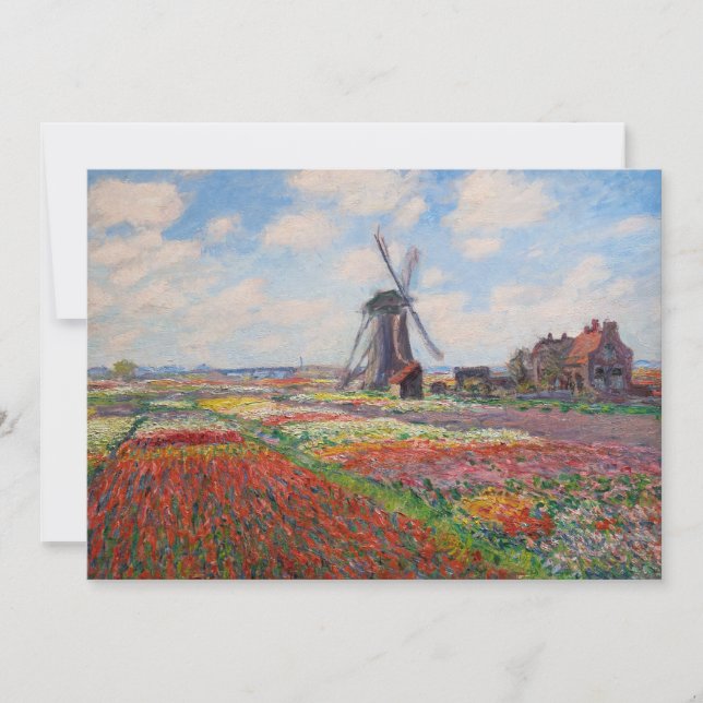 Convites Claude Monet - Campo das Tulipas na Holanda (Frente)