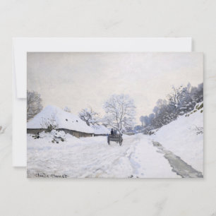 Convites Claude Monet - Carroça na Estrada Nevada em Honfle