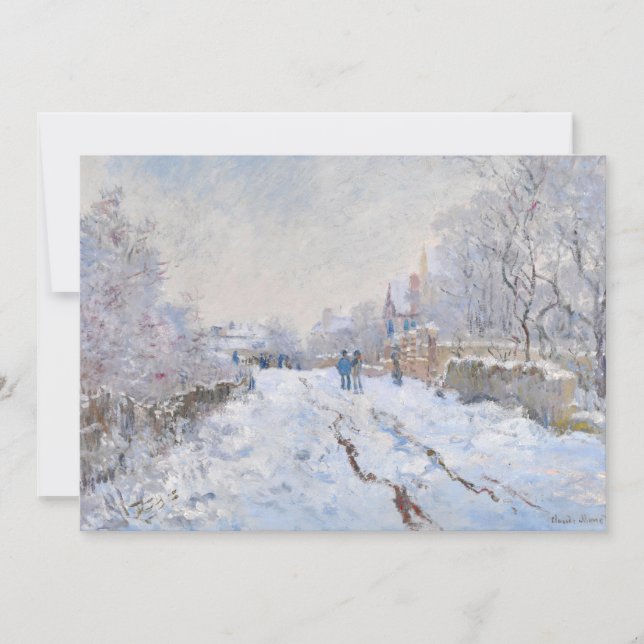 Convites Claude Monet - Cena de neve em Argenteuil (Frente)