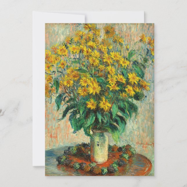 Convites Claude Monet - Flores de Alcachofra de Jerusalém (Frente)