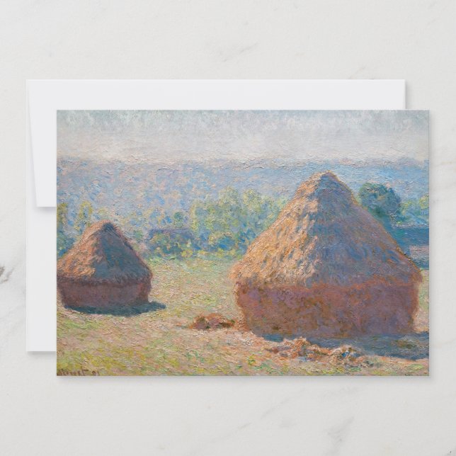 Convites Claude Monet - Haystacks, fim do Verão (Frente)