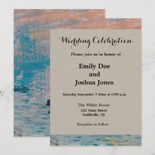 Convites Claude Monet Impressão Nascer do Sol Francês