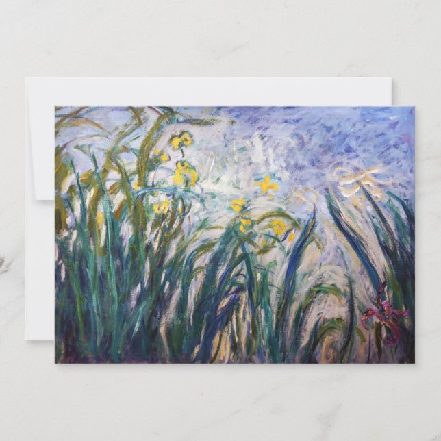 Convites Claude Monet - Íris Amarelas e Roxas (Frente)