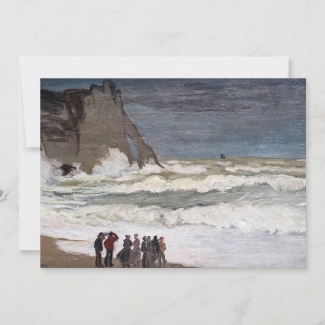 Convites Claude Monet - Mar duro em Etretat (Frente)