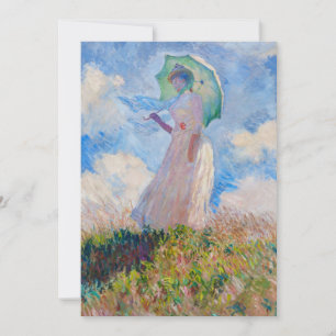 Convites Claude Monet - Mulher com Guarda-Sol virada para a