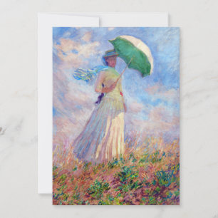 Convites Claude Monet - Mulher com Parasol virada para a di