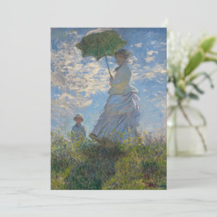 Convites Claude Monet Mulher com um Guarda-Sol Arte Refinad