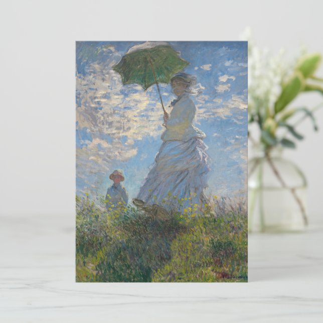 Convites Claude Monet Mulher com um Guarda-Sol Arte Refinad (Em pé/Frente)