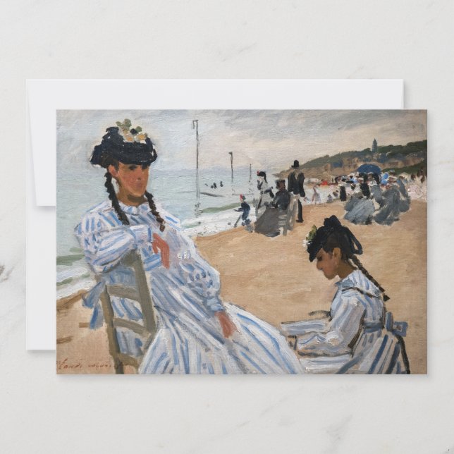 Convites Claude Monet - Na praia em Trouville (Frente)