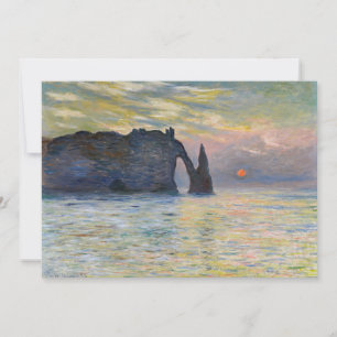 Convites Claude Monet - O Penhasco, Etretat, Pôr do Sol