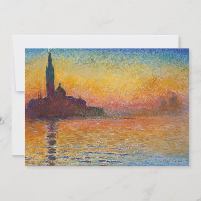 Convites Claude Monet - San Giorgio Maggiore em Dusk (Frente)