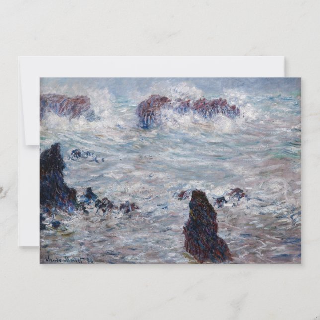 Convites Claude Monet - Tempestade na costa de Belle-Ile (Frente)