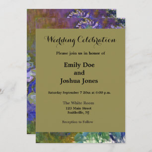 Convites Claude Monet Water Lily Agapanthus