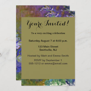 Convites Claude Monet Water Lily Agapanthus