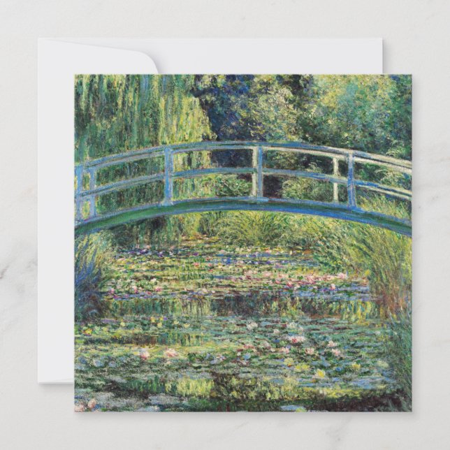 Convites Claude Monet - Water Lily Pond & Japanesese Bridge (Frente)