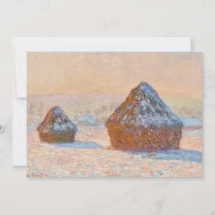 Convites Claude Monet - Wheatstacks, Efeito da Neve, Manhã
