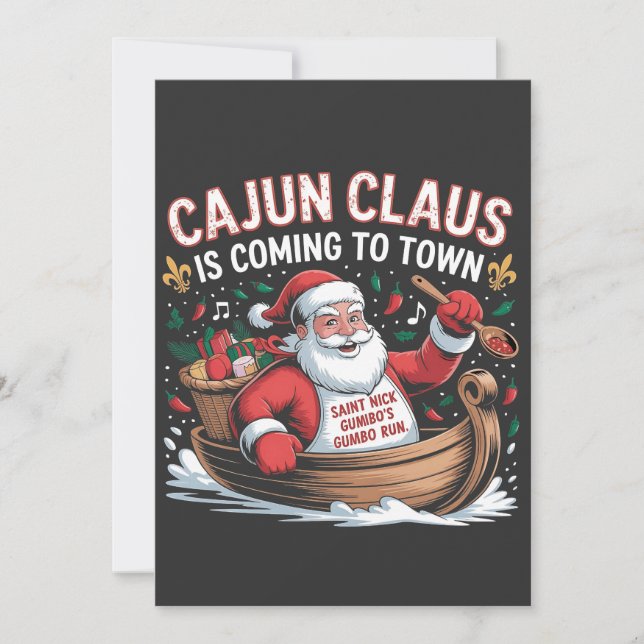 Convites Cláusula Cajun Está Chegando ao Natal Krampus  (Frente)