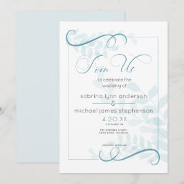 Convites Cláusulas de Folhagem Moderna Acentos Quadrados Az