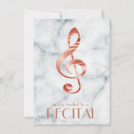 Convites clave elegante de rosa dourado em mármore