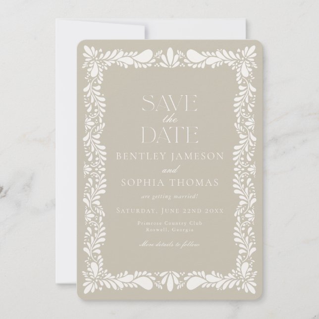 Convites Clay Talavera Azulejo Espanhol Fiesta Salve a Data (Frente)