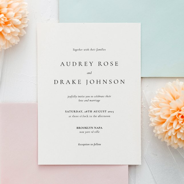 Convites Clean Modern Black and White Wedding (Criador carregado)