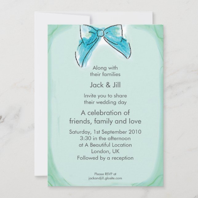 Convites Cleo Bow (costura do mar) 5x7 (Frente)