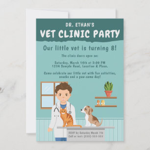 Convites Clínica Veterinária de Animais Veterinário Menino