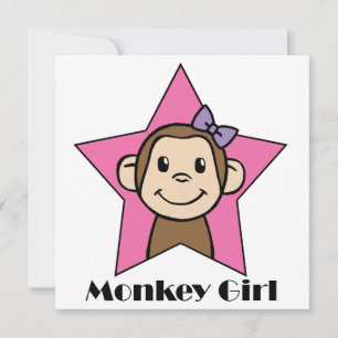 Convites Clipart de Desenho Animado Macaca Menina Festa de 