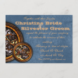 Convites Clockwork and Leather, 4.5x6.25 casamento