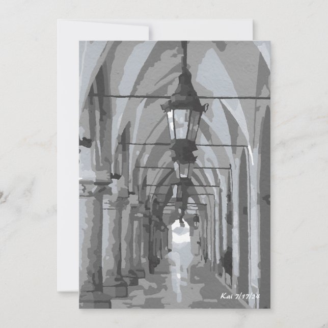 Convites Cloth Hall Kraków, placa plana Polônia (Frente)