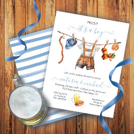 Convites Clothesline do Chá de fraldas Oktoberfest
