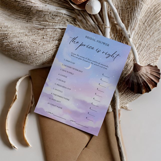 Convites Cloud 9 Adivinha o Jogo do Chá de panela de Preço  (Criador carregado)