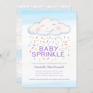Convites Cloud candy baby sprinkle colorida