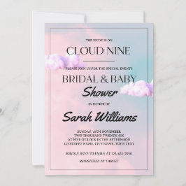 Convites Cloud Nine Pastel Colorida Bridal e Chá de fraldas