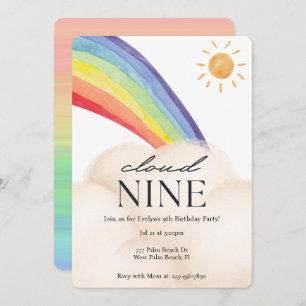 Convites Cloud Nine Watercolor Rainbow & Cloud Nono Nascime