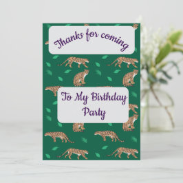 Convites Clouded Leopard Thank you Card