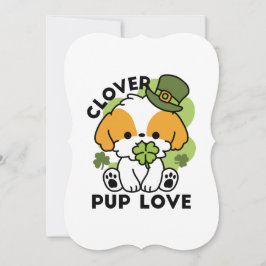Convites Clover Pup Love – Design de Cachorro do Dia de São