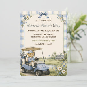 Convites Clube Country Blue Teddy Bear Dia dos Pais