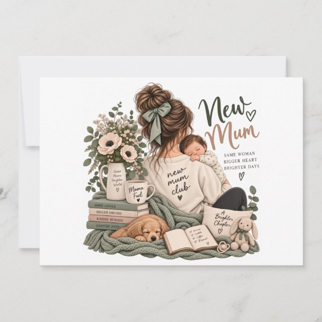 Convites Clube da Nova Mamãe: Chamada de Celebração de Bebê (Frente)
