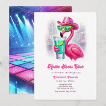 Clube de Flamingo Rosa Choque Cowgirl de Disco Des