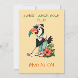 Convites Clube de Golfe Infantil Personalizado Retro Toucan