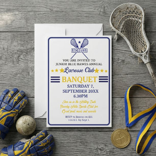 Convites Clube de Lacrosse Banquete Anual de Esportes Azul
