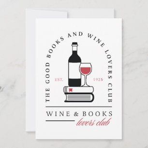 Convites Clube de livro de vinho humor romance sombrio leit