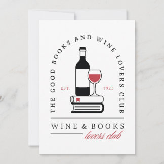 Convites Clube de livro de vinho humor romance sombrio leit