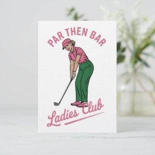 Convites Clube de Senhoras Par de Golfe Então Bar Golfe Gol